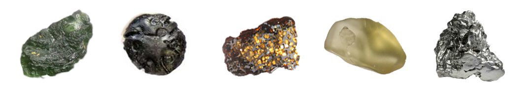 Various meteorite specimens 