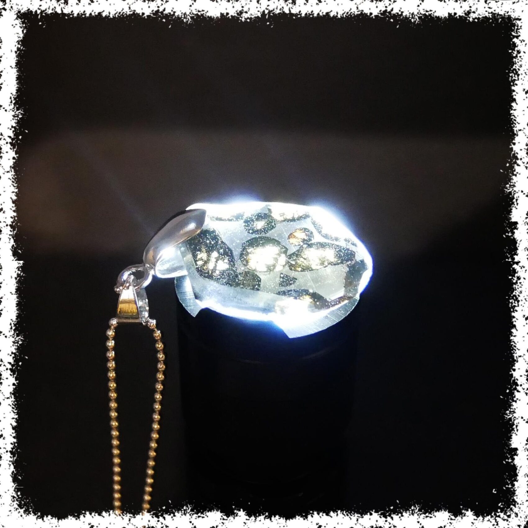 Alien Gemstone Pallasite Meteorite Pendant - Cosmic Beauty