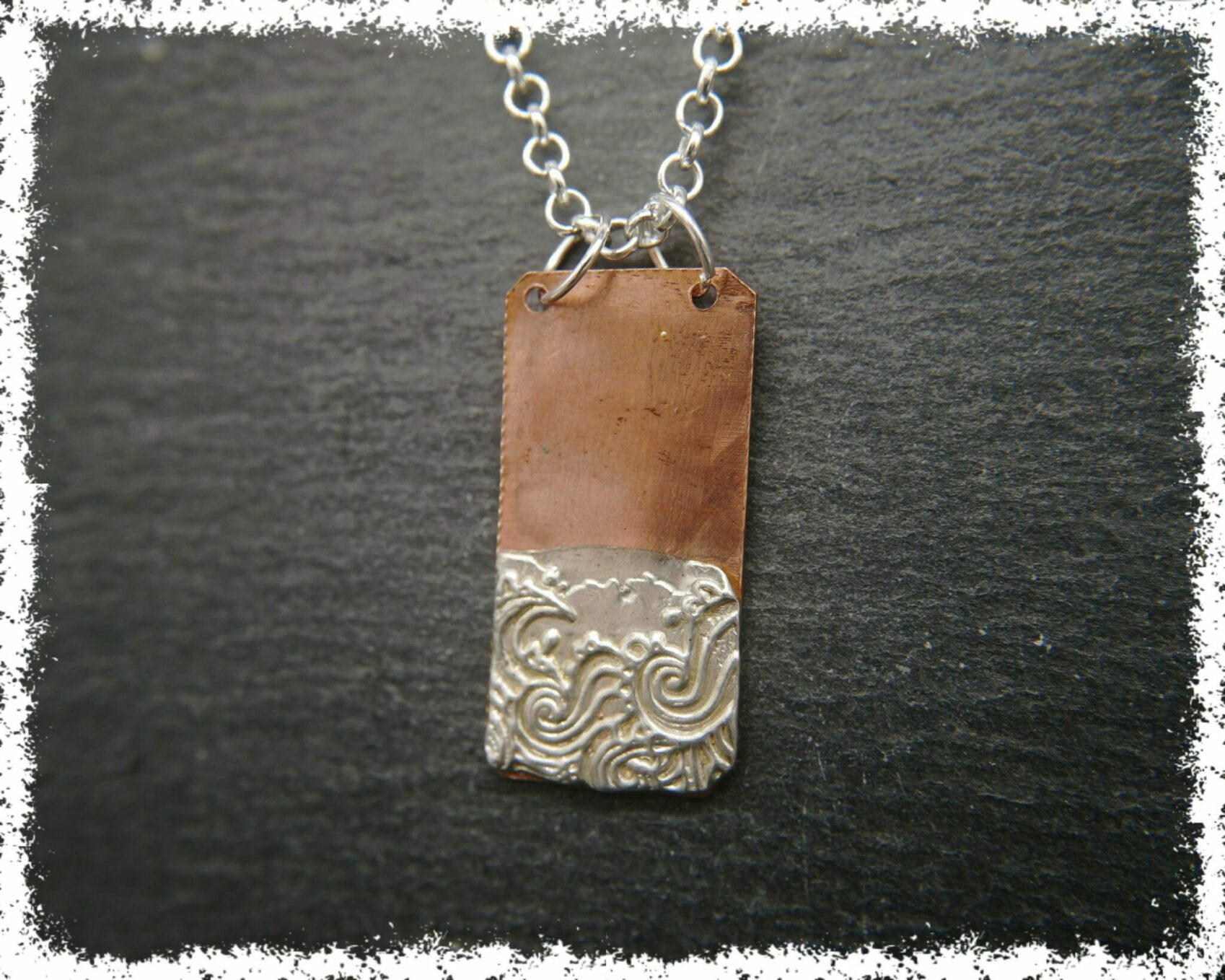 Round Hammered Copper Pendant Necklace