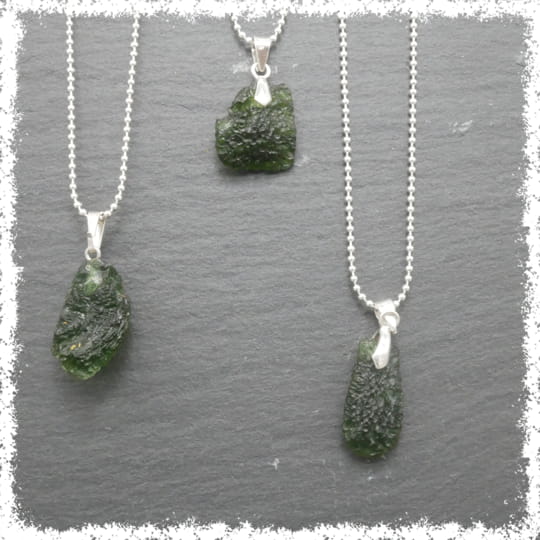 Moldavite pendant and moldavite jewelry for sale
