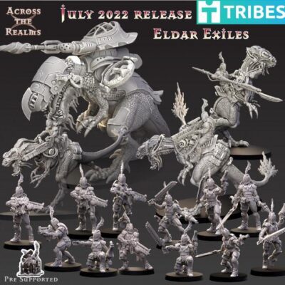 Eldar Exiles Dino Riders, 32mm, Across The Realms