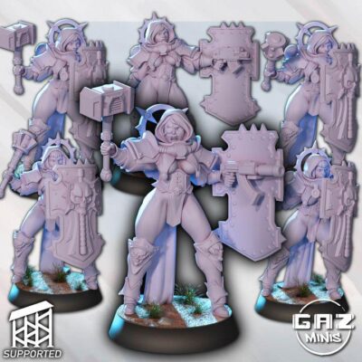 Guardian Maidens, Siblings Of Combat,  32mm Gaz Minis, Waifu, Anime Figure, Sororitas Proxy, nsfw,  ,