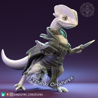 Dilophosaur Wizardess - Pepunki Creatures