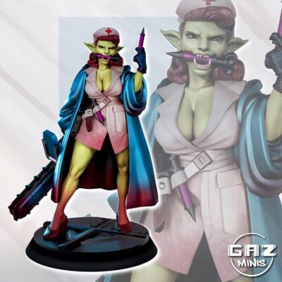 Zorgra Orc Bloodmender - 32mm/55mm - Gaz Minis, Resin Print, Waifu, Garage Kit, DnD Miniatures, Display Pinup, nsfw, Model Painting