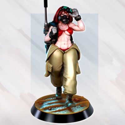 Krenzia - Military Girl - 32mm/75mm - Gaz Minis, Resin Print, Waifu, Garage Kit, DnD Miniatures, Display Pinup, nsfw, Model Painting