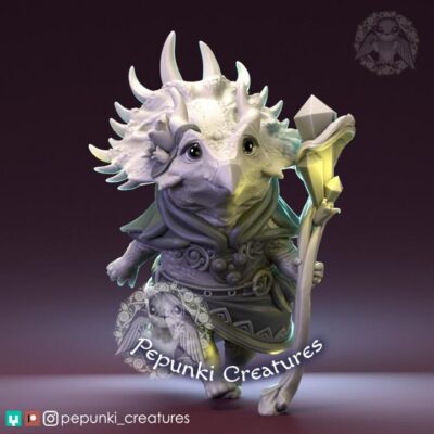 Triceratops Sorceress Lady - Pepunki Creatures