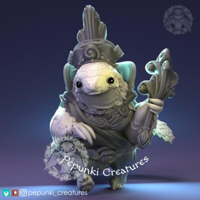 Pangolin Sorcerer - Tabletop or Display Scale - 3D Printed, TTRPG, Pepunki, DnD Miniatures, Figure, Garage Kit, Model Painting
