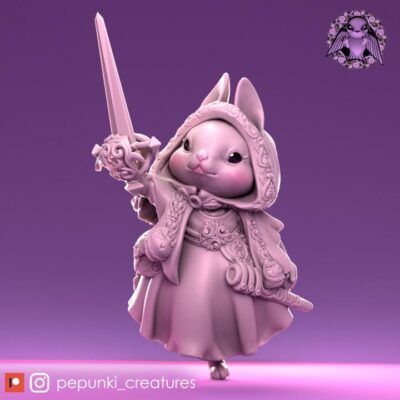 Godelieve Rogue Bunny - Tabletop or Display Scale - 3D Printed, TTRPG, Pepunki, DnD Miniatures, Figure, Garage Kit, Model Painting