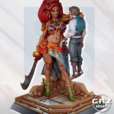Amazon Lady and Captive - 32mm/75mm - Gaz Minis, Resin Print, Waifu, Garage Kit, DnD Miniatures, Display Pinup, nsfw, Model Painting