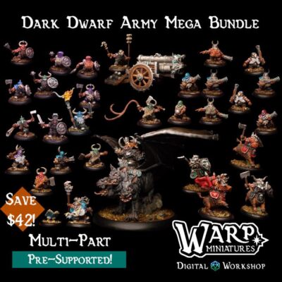 Dark Dwarf Army Duergar Bundle | DnD Miniatures, Warp Miniatures | TableTop Minis | One Page Rules | Wargaming | Model Painting, Pathfinder,