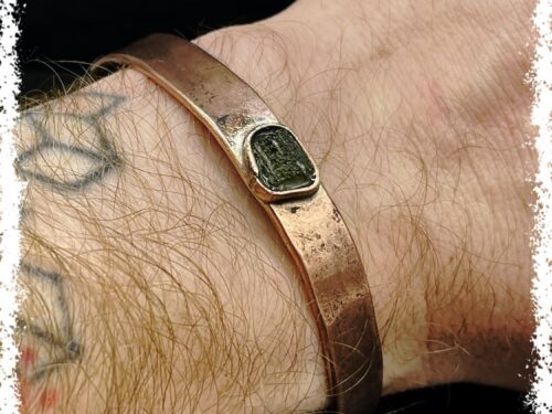 MOLDAVITE COPPER BANGLE Bracelet |  Genuine Moldavite Bracelet, Crystal Jewelry, Copper Bracelet, Copper Jewelry, Healing Gemstone, Tektite - Image 4