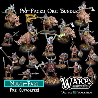 Pig Faced Orcs Bundle  | DnD Miniatures, Warp Miniatures | TableTop Minis | One Page Rules | Wargaming | Painting, Pathfinder,