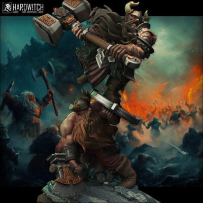 Dwarfs Diorama - 32mm/75mm/ 100mm, Dungeons and Dragons Mini RPG Tabletop Miniature DnD Painting Pathfinder 5e DnD, TTRPG Scale