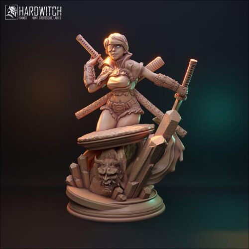 Akida Demon Hunter Bust - 75mm, Dungeons and Dragons Mini RPG Tabletop Miniature DnD Painting Pathfinder 5e DnD, TTRPG Scale - Image 2