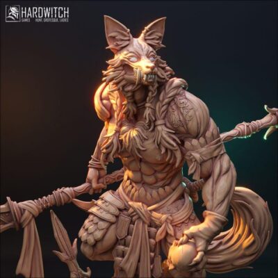 Werewolf Shaman Pokrifus - 32mm/75mm, Dungeons and Dragons Mini RPG Tabletop Miniature DnD Painting Pathfinder 5e DnD, TTRPG Scale