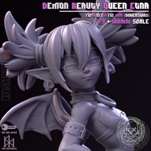 Demon Beauty Queen Etna - Display Model - Jigglystix, Resin Print, Waifu, Garage Kit, DnD Miniatures, Display Pinup, nsfw, Model Paint - Image 6