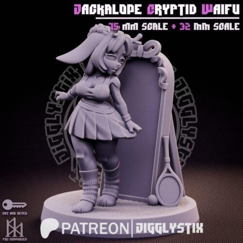 Cryptid Waifu Bundle - 32mm/75mm - Jigglystix, Resin Print, Waifu, Garage Kit, DnD Miniatures, Display Pinup, nsfw, Model Painting - Image 7