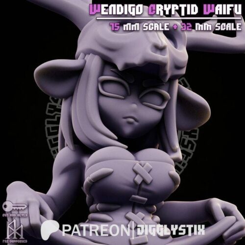Cryptid Waifu Bundle - 32mm/75mm - Jigglystix, Resin Print, Waifu, Garage Kit, DnD Miniatures, Display Pinup, nsfw, Model Painting - Image 10