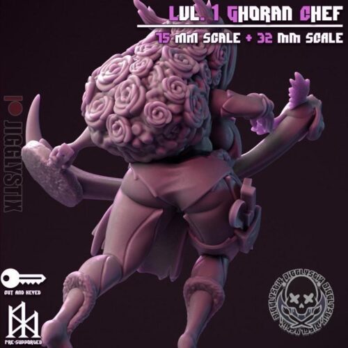 Lvl 1 Ghoran Chef - 32mm/75mm - Jigglystix, Resin Print, Waifu, Garage Kit, DnD Miniatures, Display Pinup, nsfw, Model Painting - Image 6