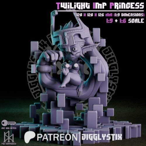 Twilight Imp Princess - Display Model - Jigglystix, Resin Print, Waifu, Garage Kit, DnD Miniatures, Display Pinup, nsfw, Model Paint - Image 3