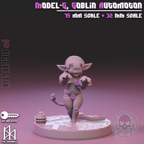 Goblin Automoton - 32mm/75mm - Jigglystix, Resin Print, Waifu, Garage Kit, DnD Miniatures, Display Pinup, nsfw, Model Painting - Image 5