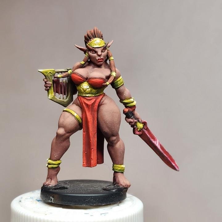Cassia Lyresong Goblin Pinup - Artisan Guild - Dungeons and Dragons Mini RPG Tabletop Miniature DnD Painting Pathfinder DnD, TTRPG - Image 4