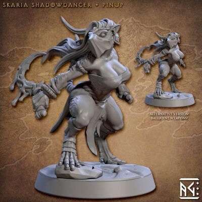 Skaria Shadowdancer Ratkin Pinup - Artisan Guild - Dungeons and Dragons Mini RPG Tabletop Miniature DnD Painting Pathfinder DnD, TTRPG