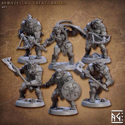 Bronzeclad Greatgoblins - Artisan Guild - Dungeons and Dragons Mini, RPG, Tabletop, DnD Miniature, Painting, Pathfinder 5e DnD, TTRPG - Image 7