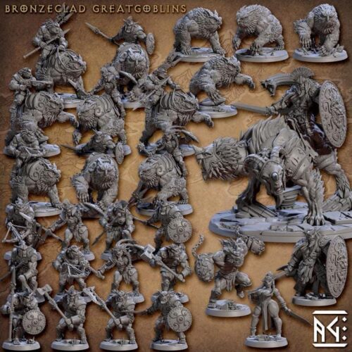 Bronzeclad Greatgoblins - Artisan Guild - Dungeons and Dragons Mini, RPG, Tabletop, DnD Miniature, Painting, Pathfinder 5e DnD, TTRPG